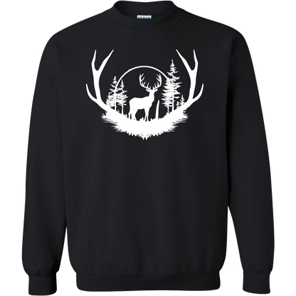 Deer Head Adult Crew Neck Sweatshirt