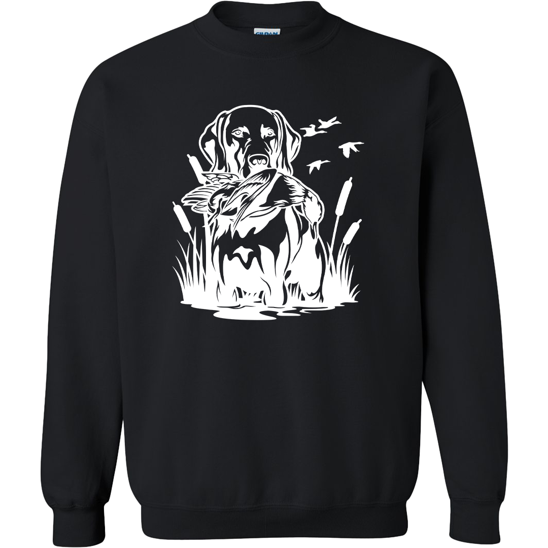 Duck Hunting Dog Adult Crew Neck Sweatshirt