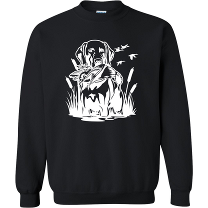 Duck Hunting Dog Adult Crew Neck Sweatshirt