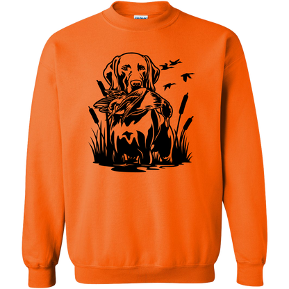 Duck Hunting Dog Adult Crew Neck Sweatshirt