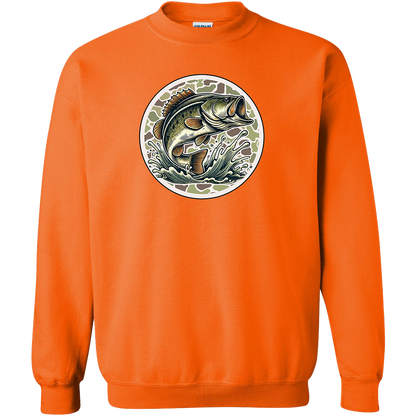 Jumping Bass Adult Crew Neck Sweatshirt