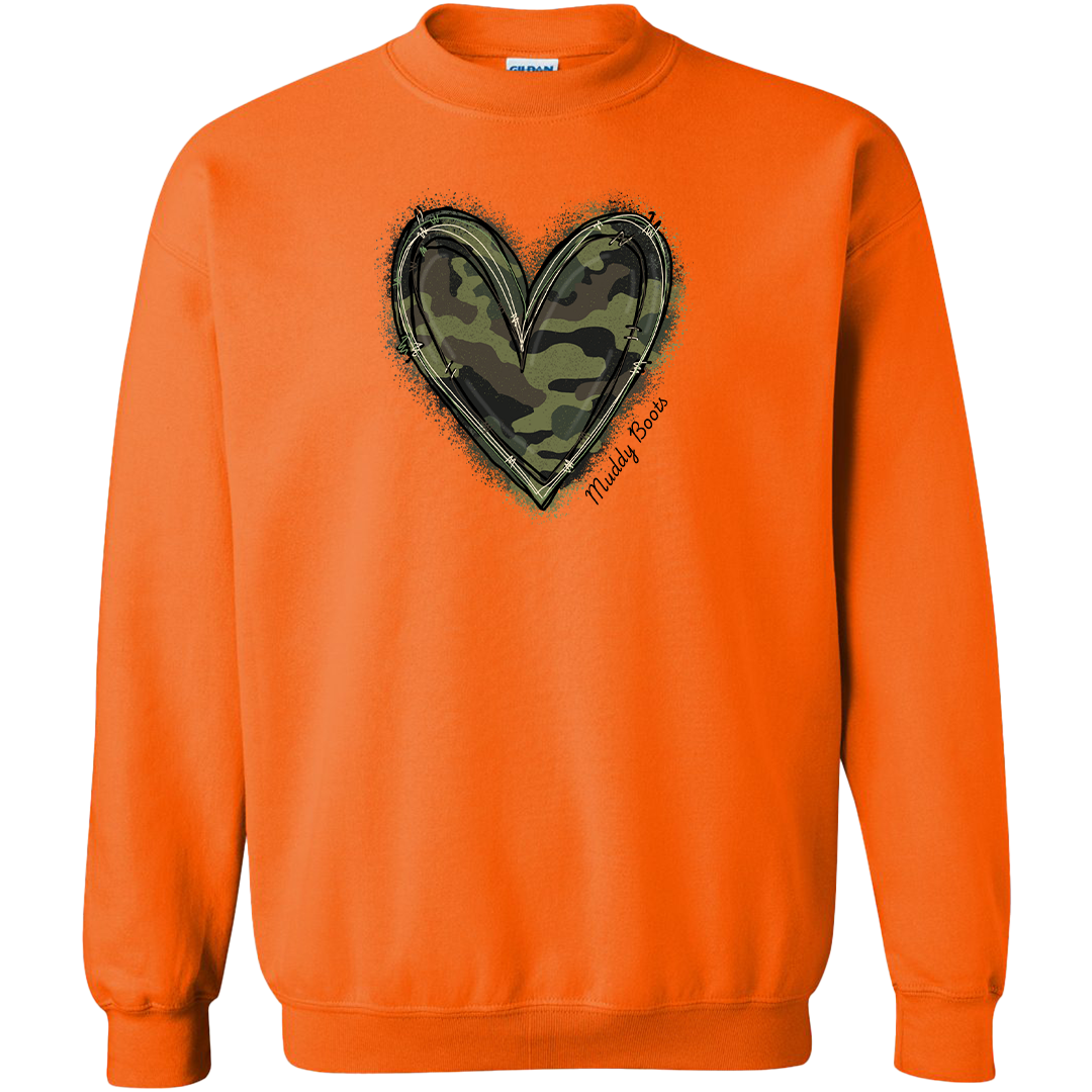 Hidden Heart Adult Crew Neck Sweatshirt