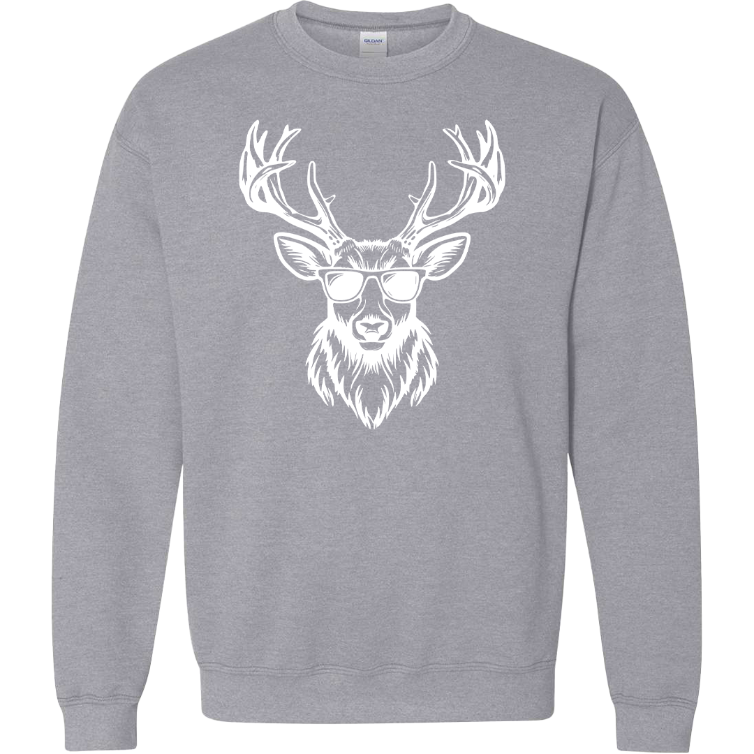 Cool Deer Adult Crew Neck Sweatshirt