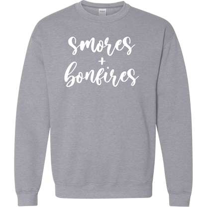 S'mores And Bonfires Adult Crew Neck Sweatshirt