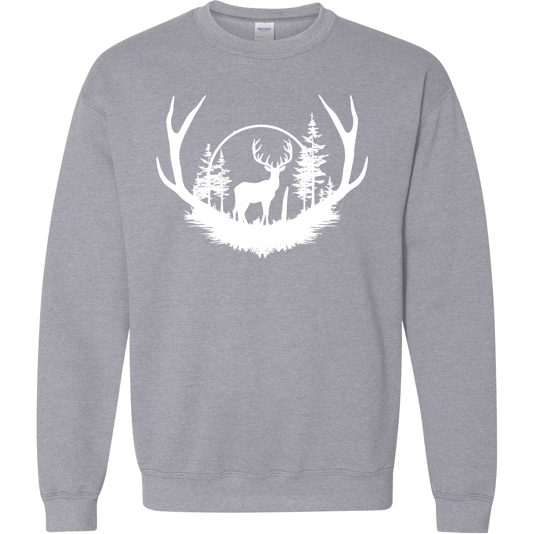 Deer Head Adult Crew Neck Sweatshirt