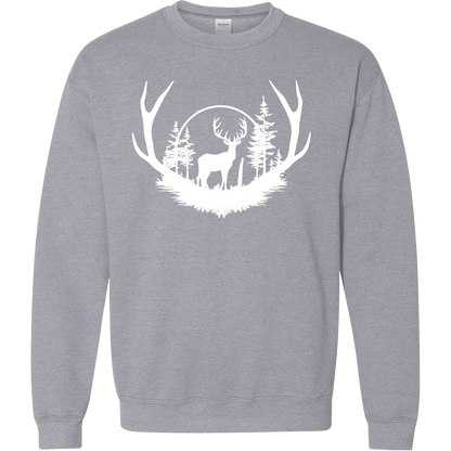 Deer Head Adult Crew Neck Sweatshirt