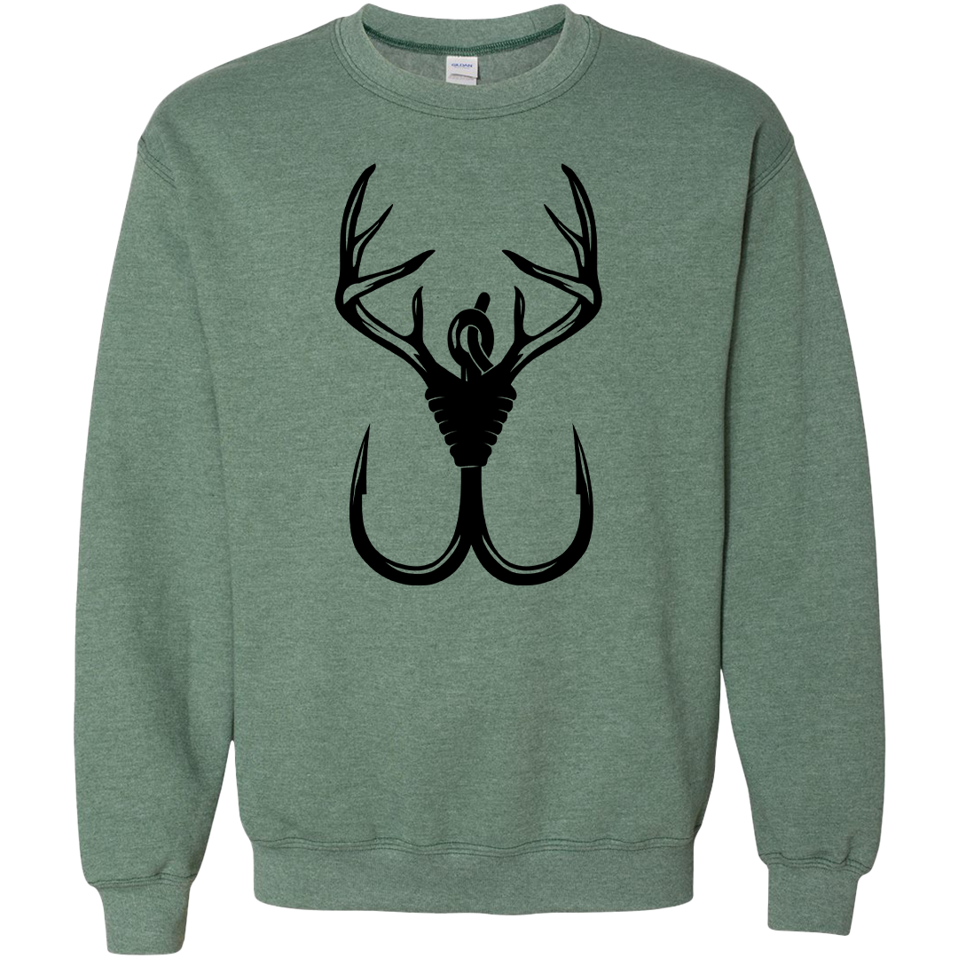 Antler Hook Adult Crew Neck Sweatshirt