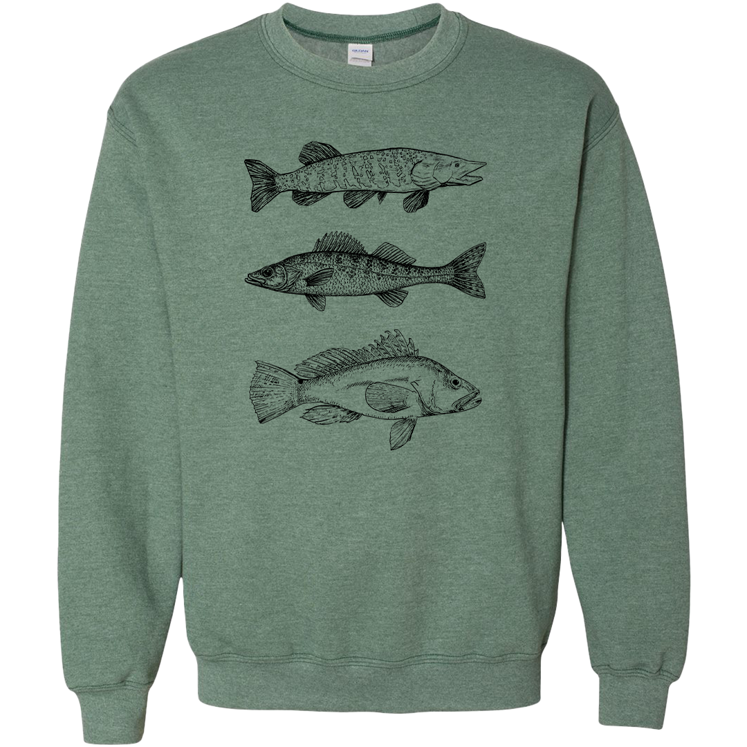 Midwest Fish Adult Crew Neck Sweatshirt