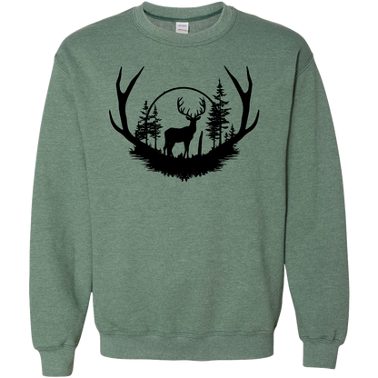 Deer Head Adult Crew Neck Sweatshirt