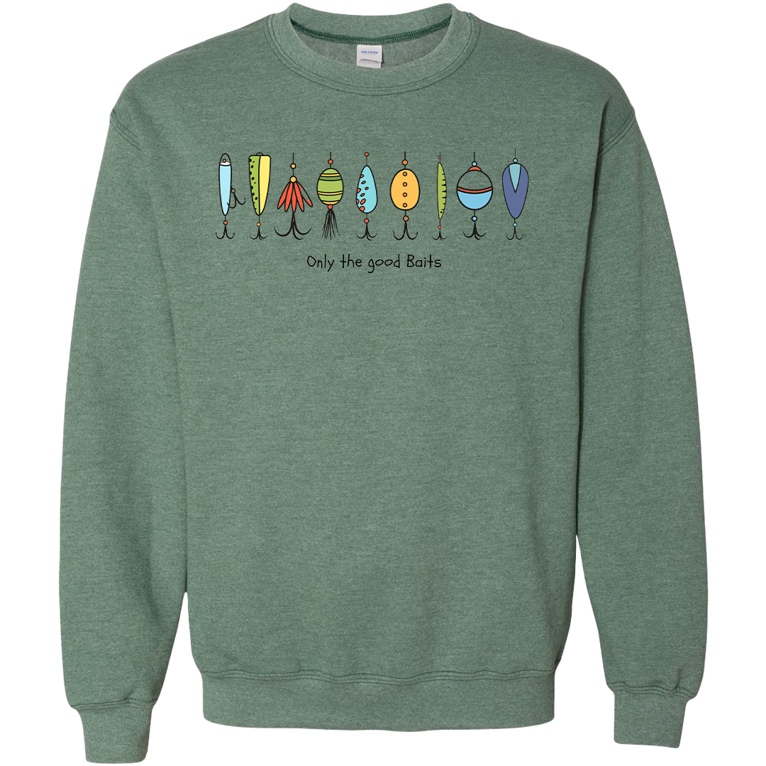 Only The Good Baits Adult Crew Neck Sweatshirt