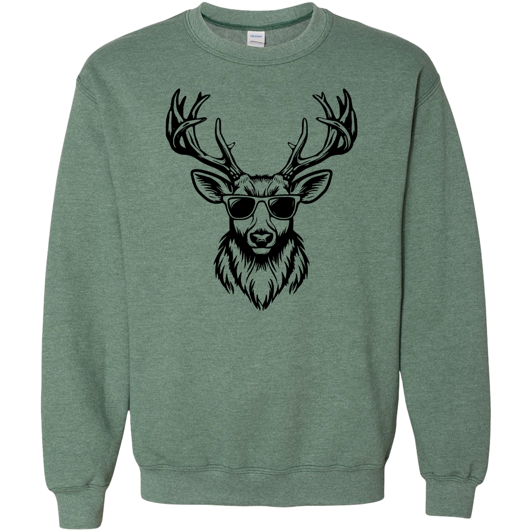 Cool Deer Adult Crew Neck Sweatshirt