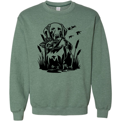 Duck Hunting Dog Adult Crew Neck Sweatshirt