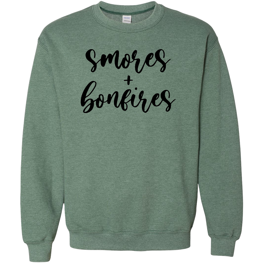 S'mores And Bonfires Adult Crew Neck Sweatshirt