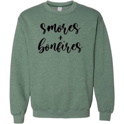 S'mores And Bonfires Adult Crew Neck Sweatshirt