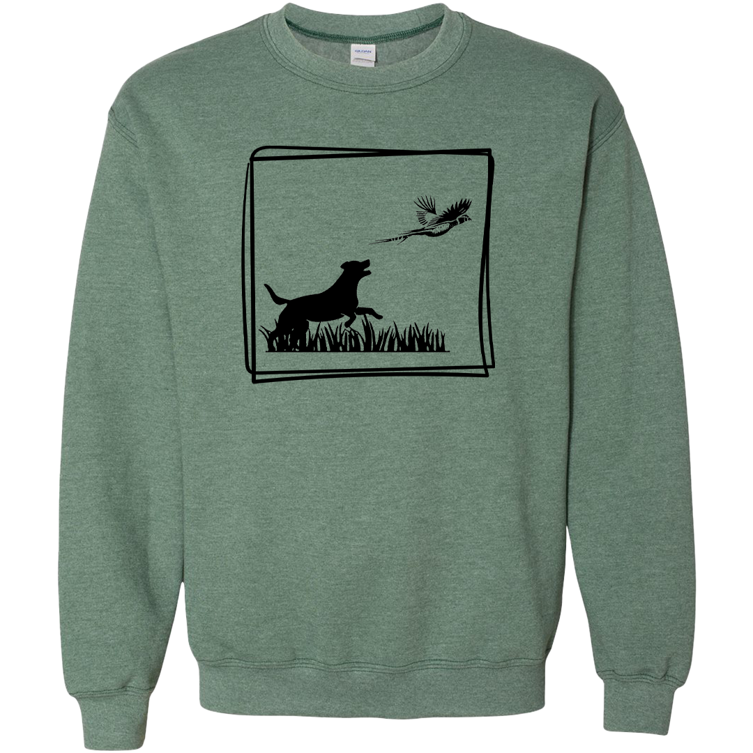 Pheasant Flush Adult Crew Neck Sweatshirt