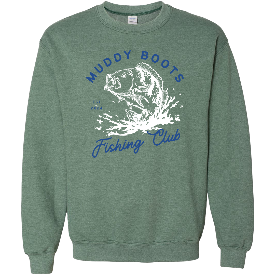 Fishing Club Adult Crew Neck Sweatshirt