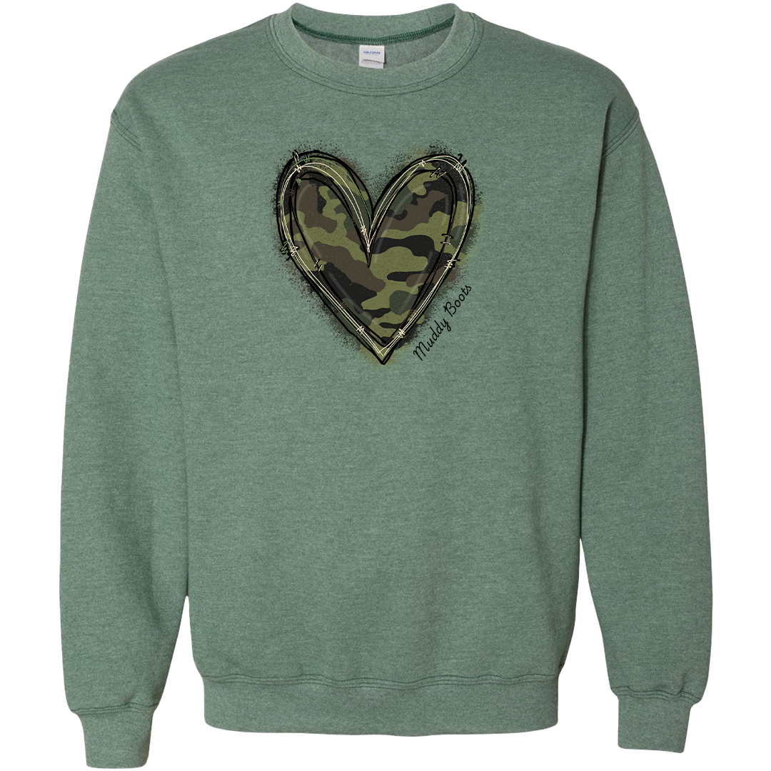 Hidden Heart Adult Crew Neck Sweatshirt