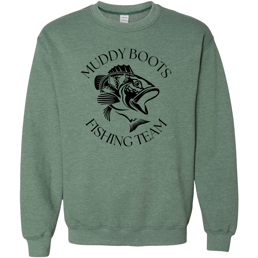 Fishing Team Adult Crew Neck Sweatshirt