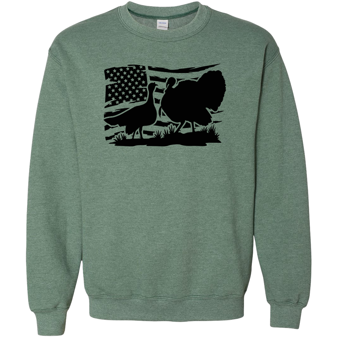 Turkey Flag Adult Crew Neck Sweatshirt