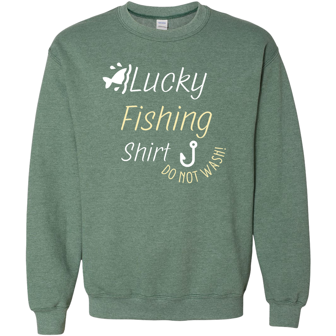 Lucky Fishing Shirt Adult Crew Neck Sweatshirt