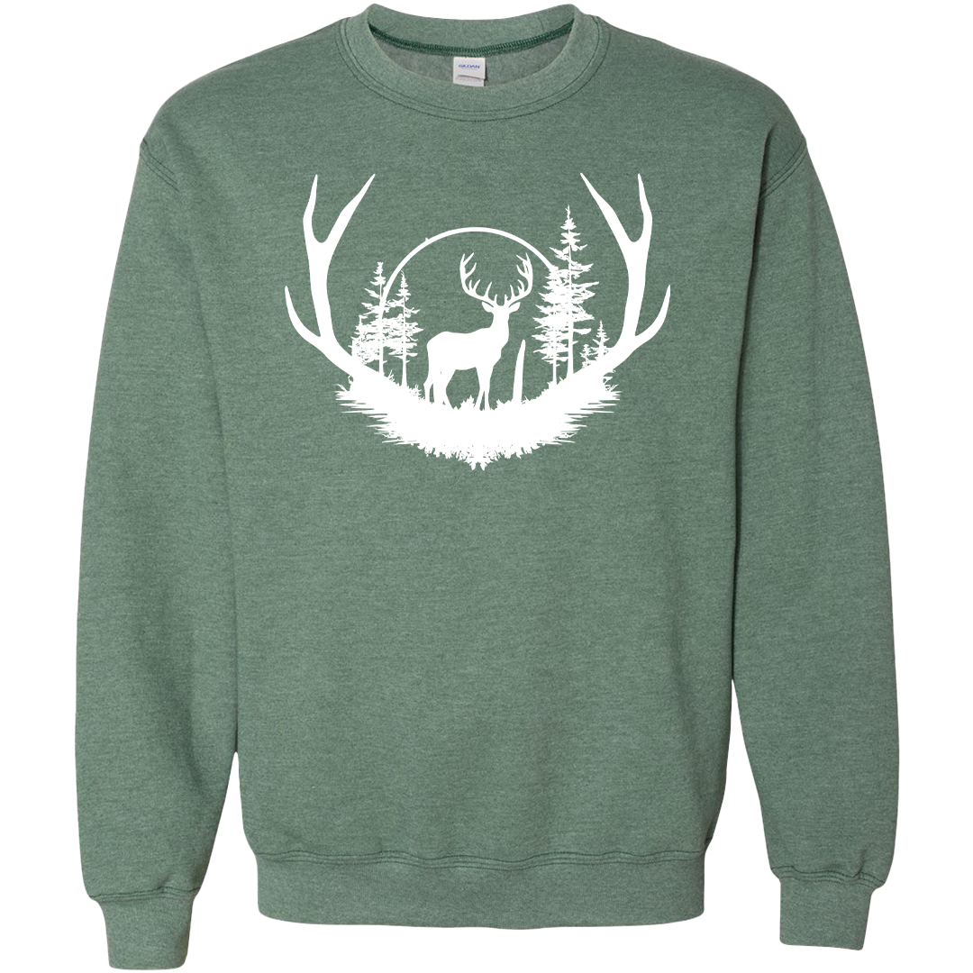 Deer Head Adult Crew Neck Sweatshirt