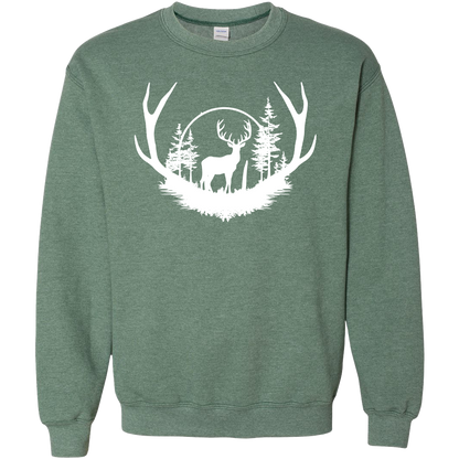 Deer Head Adult Crew Neck Sweatshirt