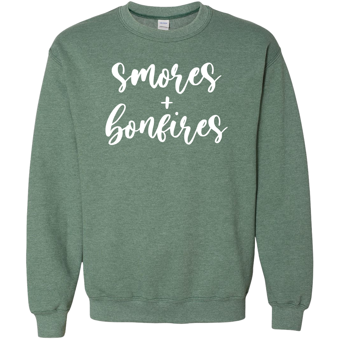 S'mores And Bonfires Adult Crew Neck Sweatshirt