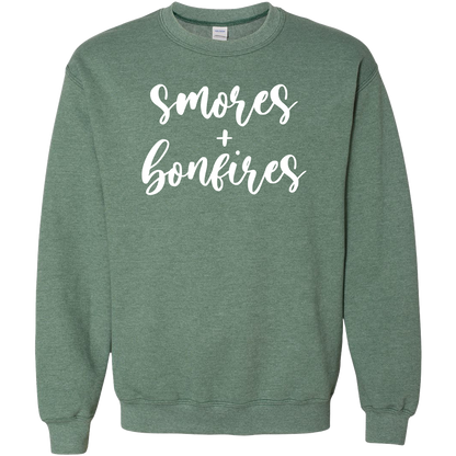 S'mores And Bonfires Adult Crew Neck Sweatshirt