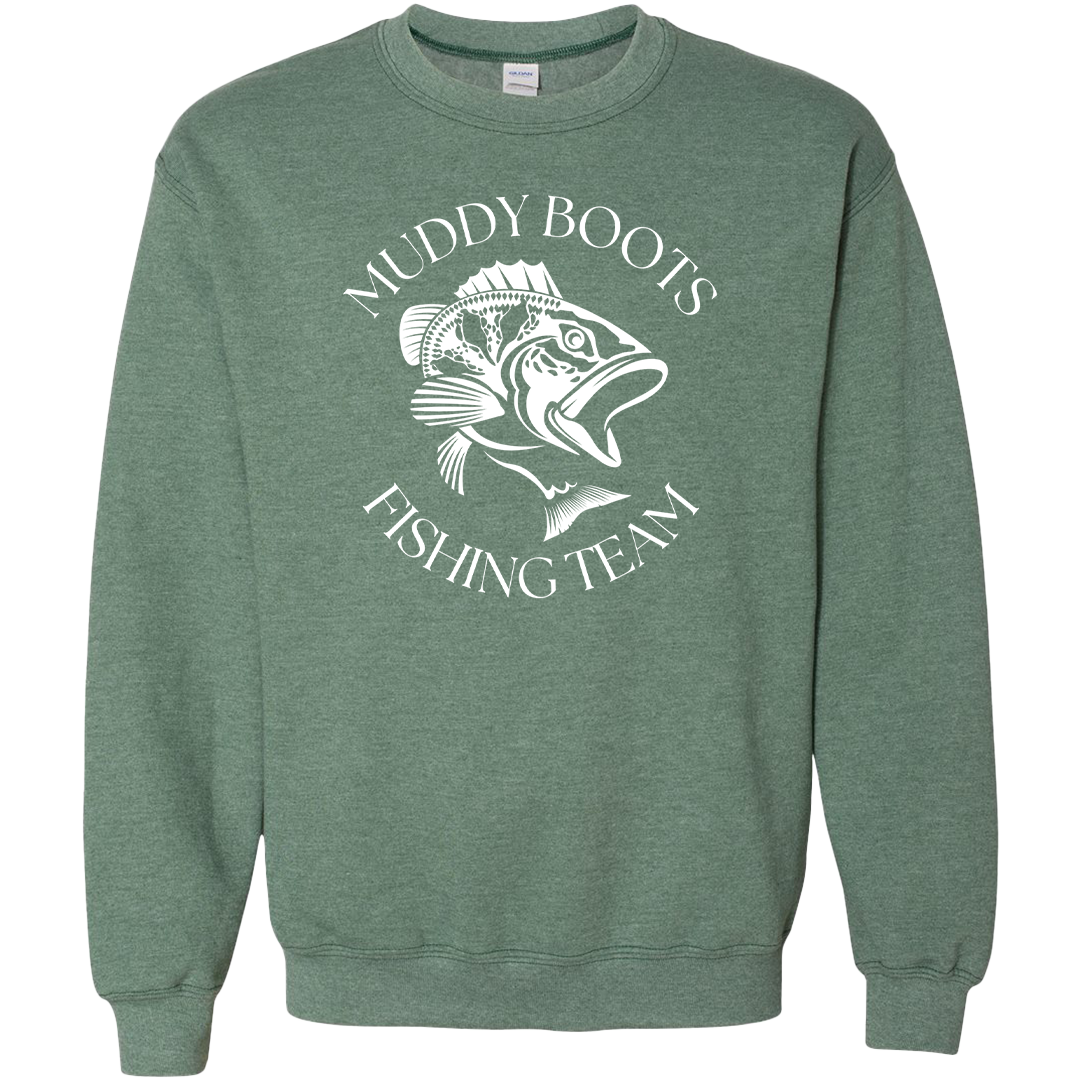Fishing Team Adult Crew Neck Sweatshirt