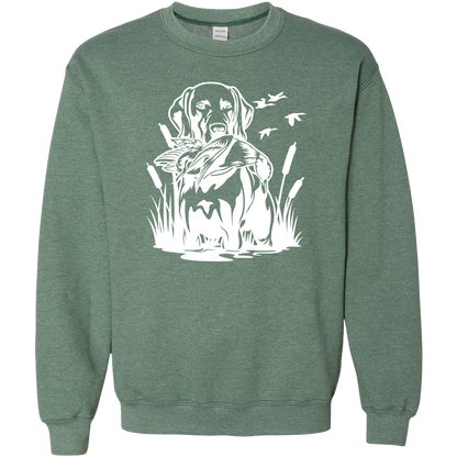 Duck Hunting Dog Adult Crew Neck Sweatshirt