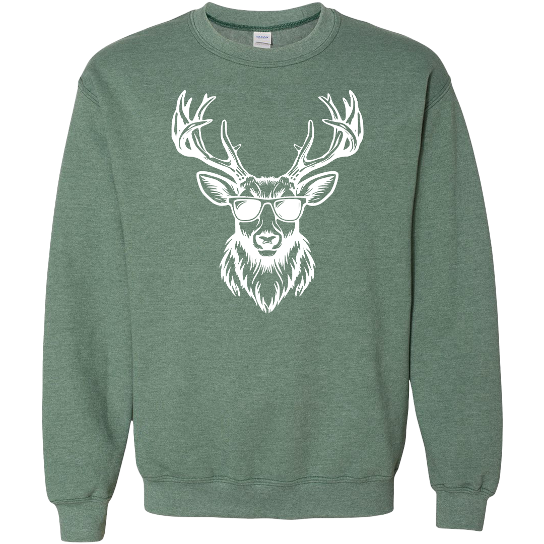 Cool Deer Adult Crew Neck Sweatshirt