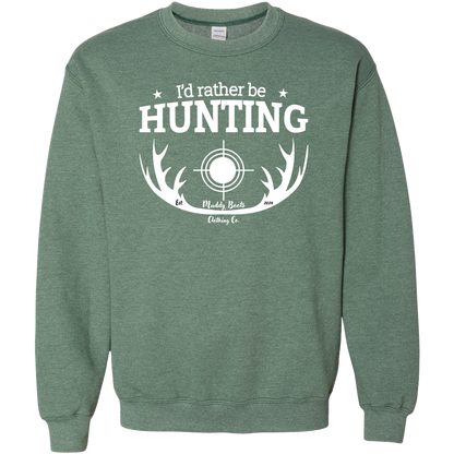 I'd Rather Be Hunting Adult Crew Neck Sweatshirt