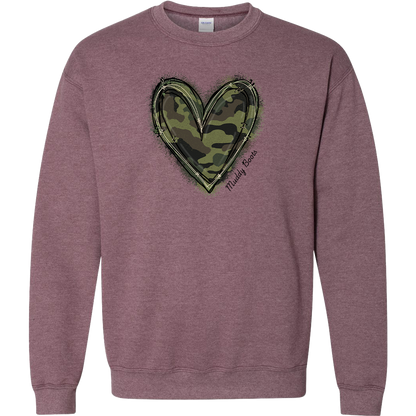 Hidden Heart Adult Crew Neck Sweatshirt