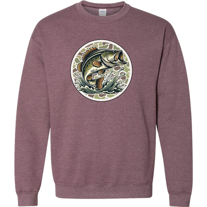 Jumping Bass Adult Crew Neck Sweatshirt