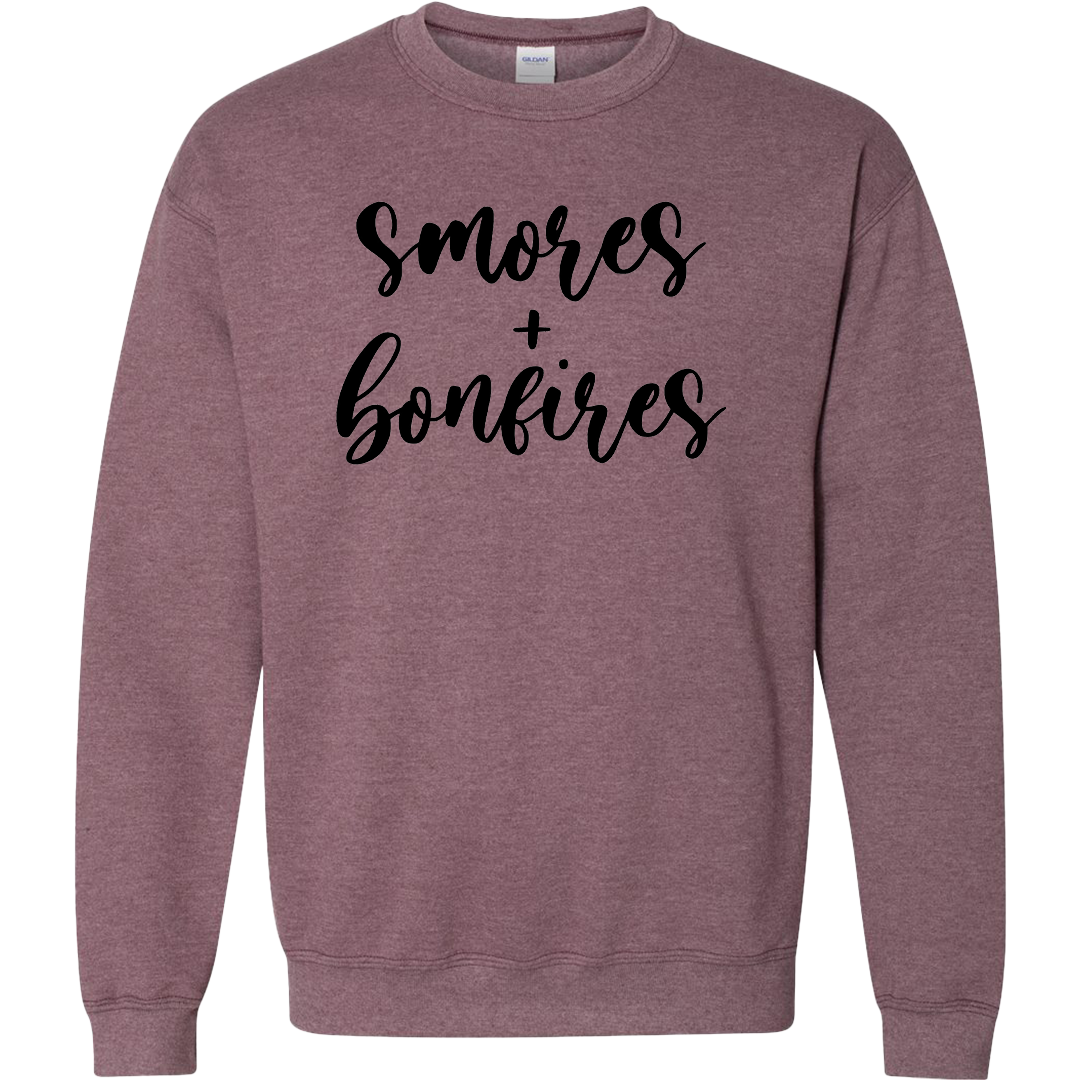 S'mores And Bonfires Adult Crew Neck Sweatshirt