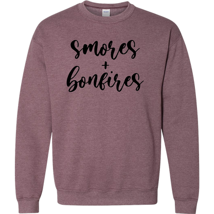 S'mores And Bonfires Adult Crew Neck Sweatshirt