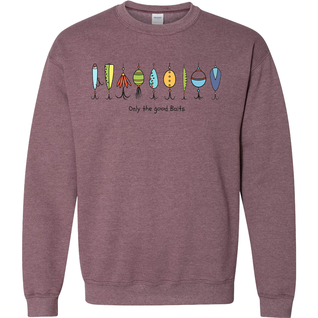 Only The Good Baits Adult Crew Neck Sweatshirt