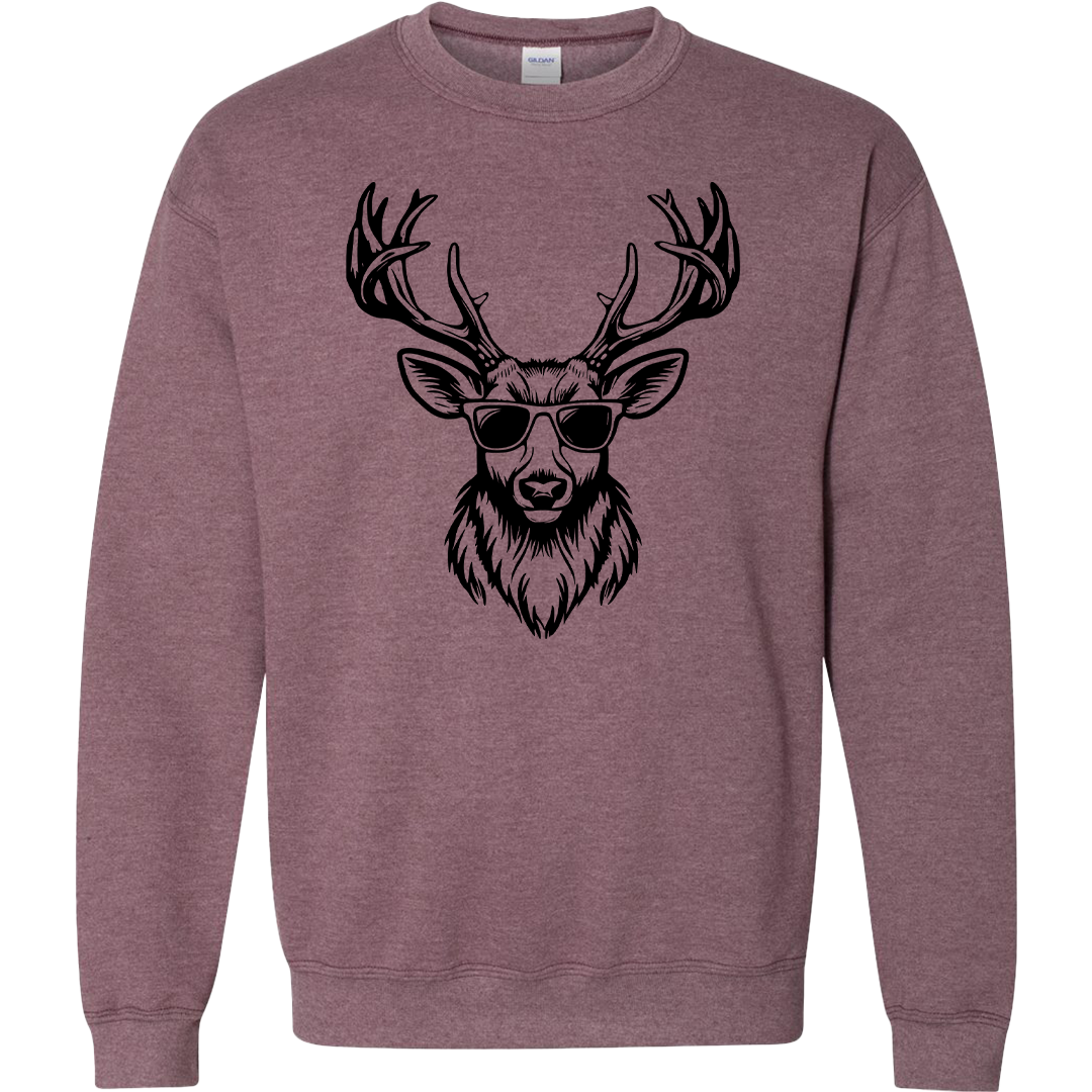 Cool Deer Adult Crew Neck Sweatshirt