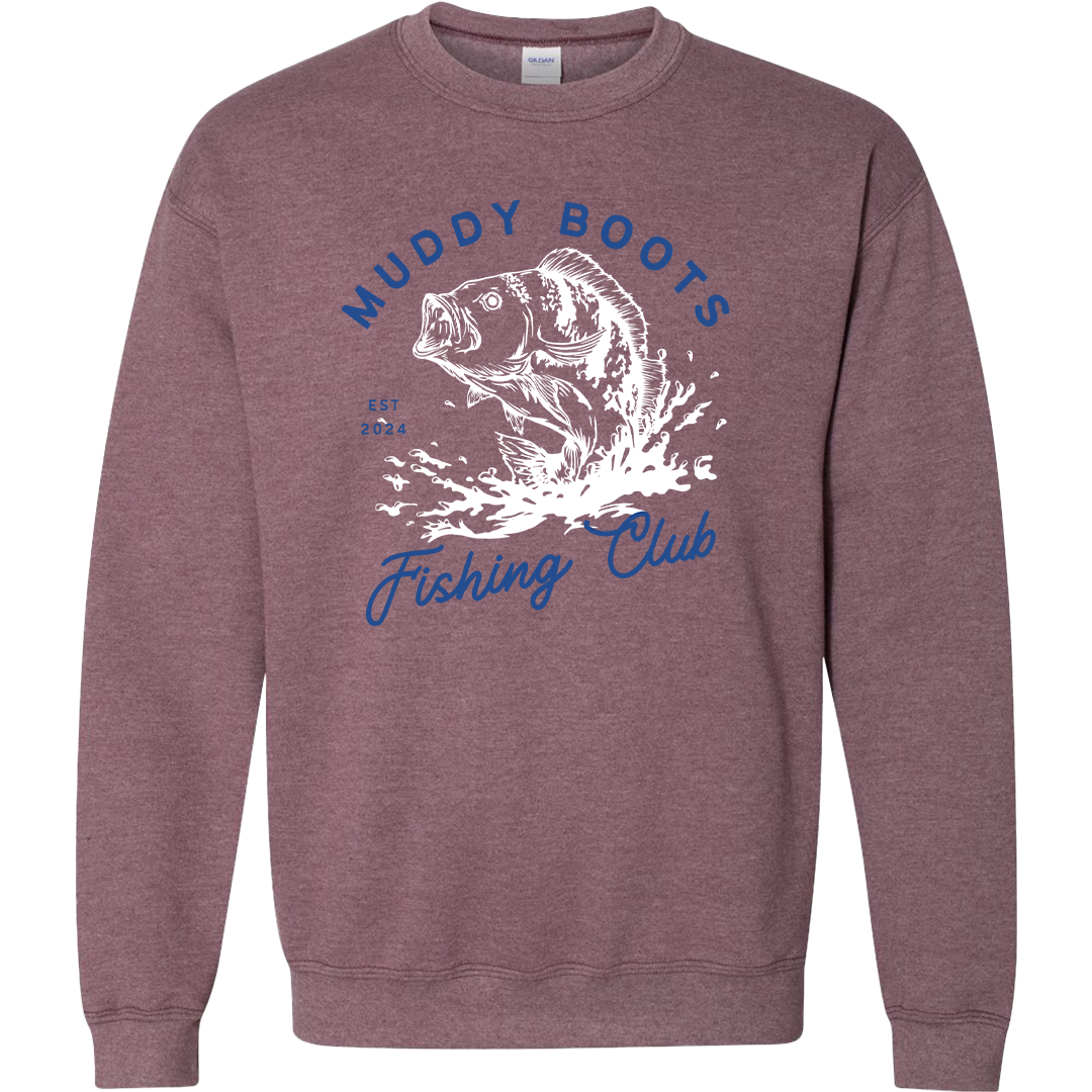 Fishing Club Adult Crew Neck Sweatshirt
