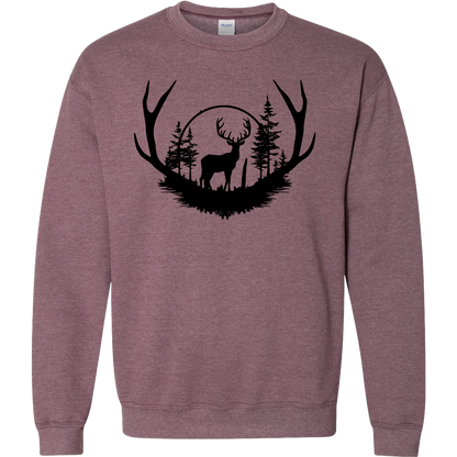 Deer Head Adult Crew Neck Sweatshirt