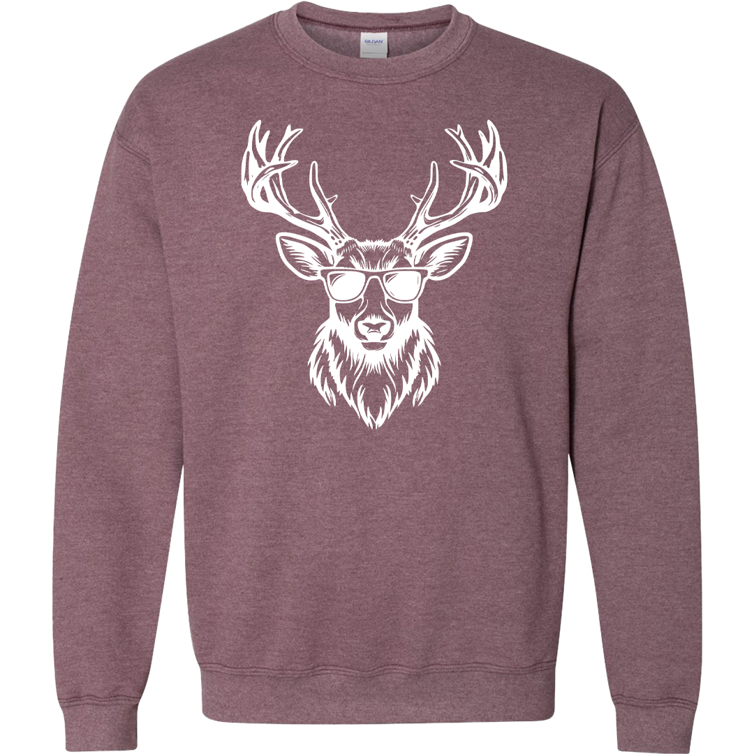 Cool Deer Adult Crew Neck Sweatshirt
