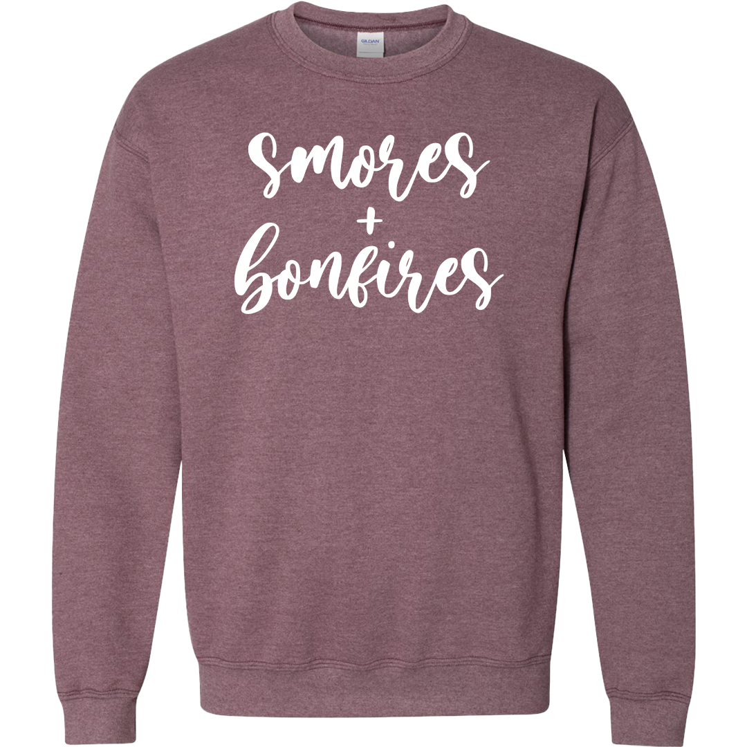 S'mores And Bonfires Adult Crew Neck Sweatshirt