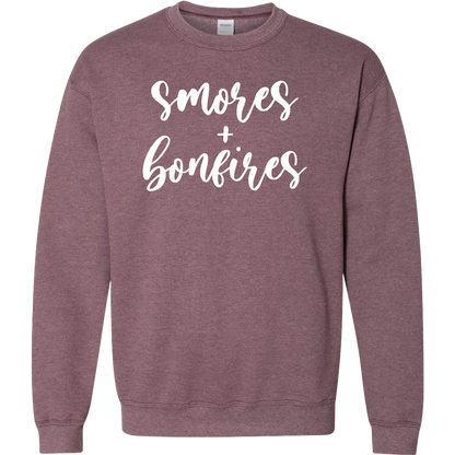 S'mores And Bonfires Adult Crew Neck Sweatshirt
