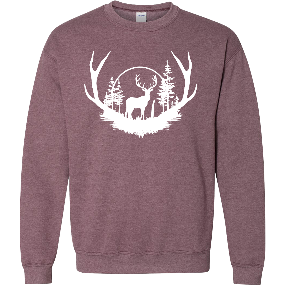 Deer Head Adult Crew Neck Sweatshirt