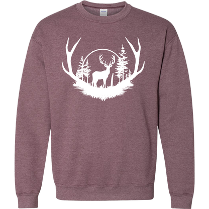 Deer Head Adult Crew Neck Sweatshirt