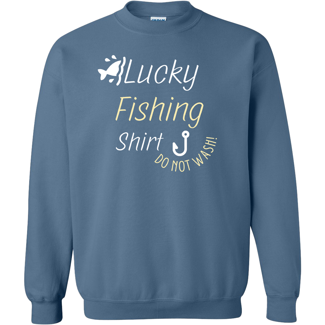 Lucky Fishing Shirt Adult Crew Neck Sweatshirt