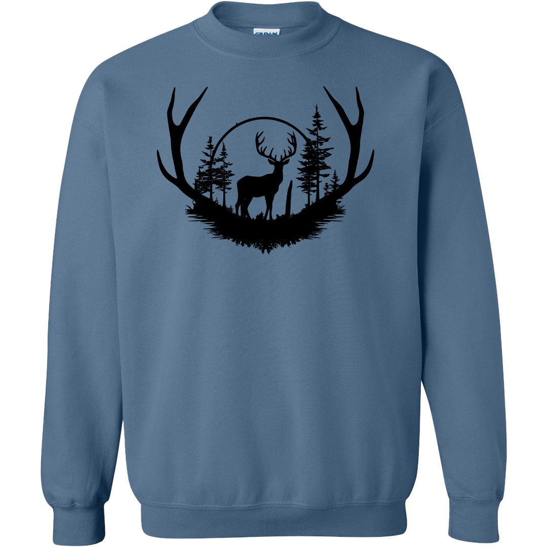 Deer Head Adult Crew Neck Sweatshirt