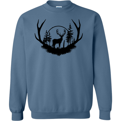 Deer Head Adult Crew Neck Sweatshirt