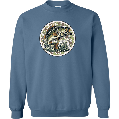 Jumping Bass Adult Crew Neck Sweatshirt