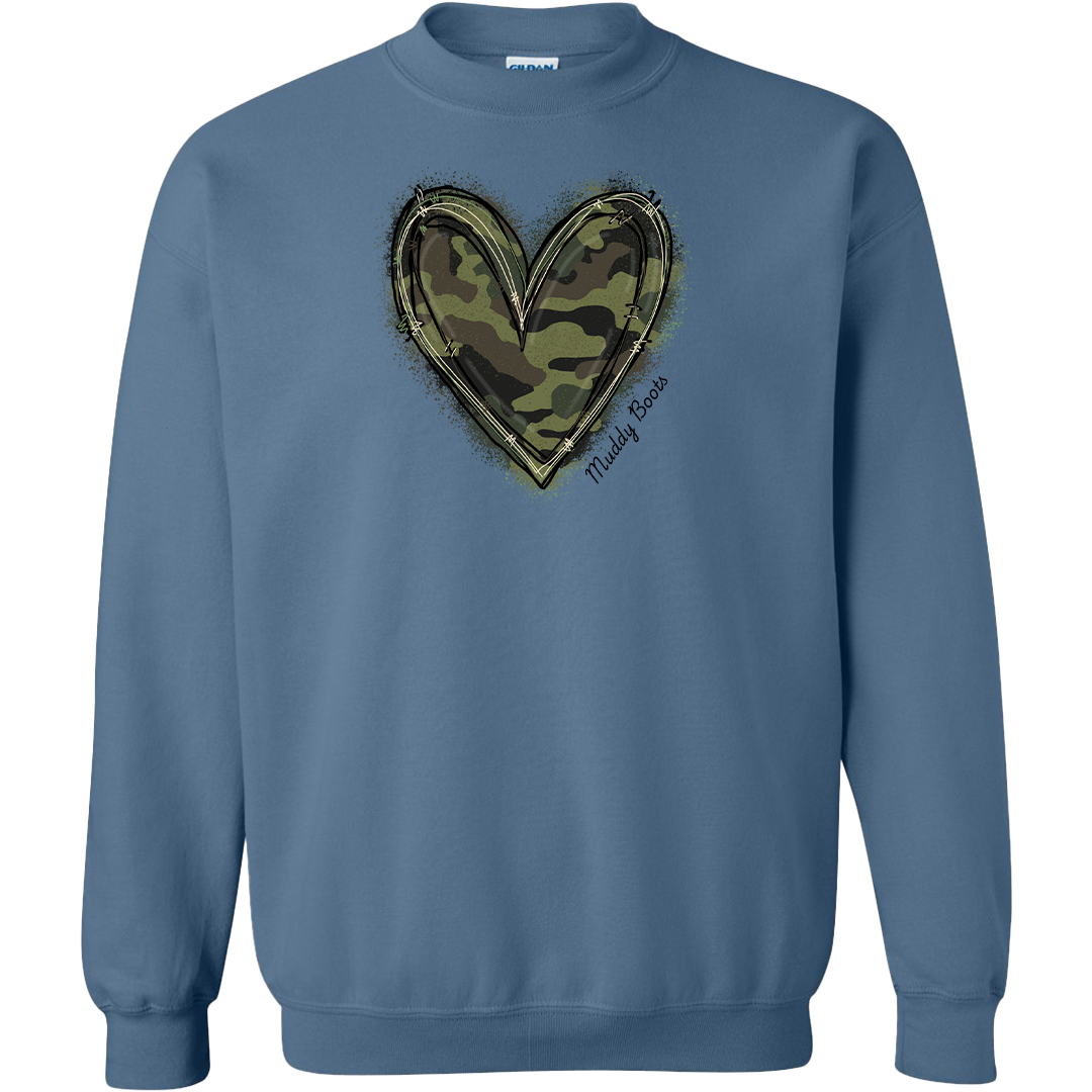 Hidden Heart Adult Crew Neck Sweatshirt
